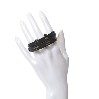 Christian Dior Calfskin Bee Double Bracelet Black 2 of 5