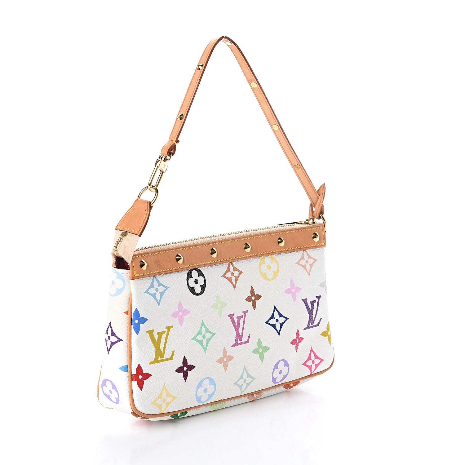 Louis Vuitton Monogram Multicolor Pochette Accessories White 2 of 7
