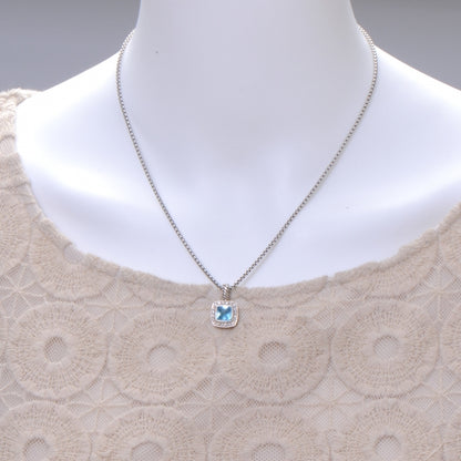 David Yurman Sterling Silver Pave Diamond Topaz Albion Necklace 2 of 6