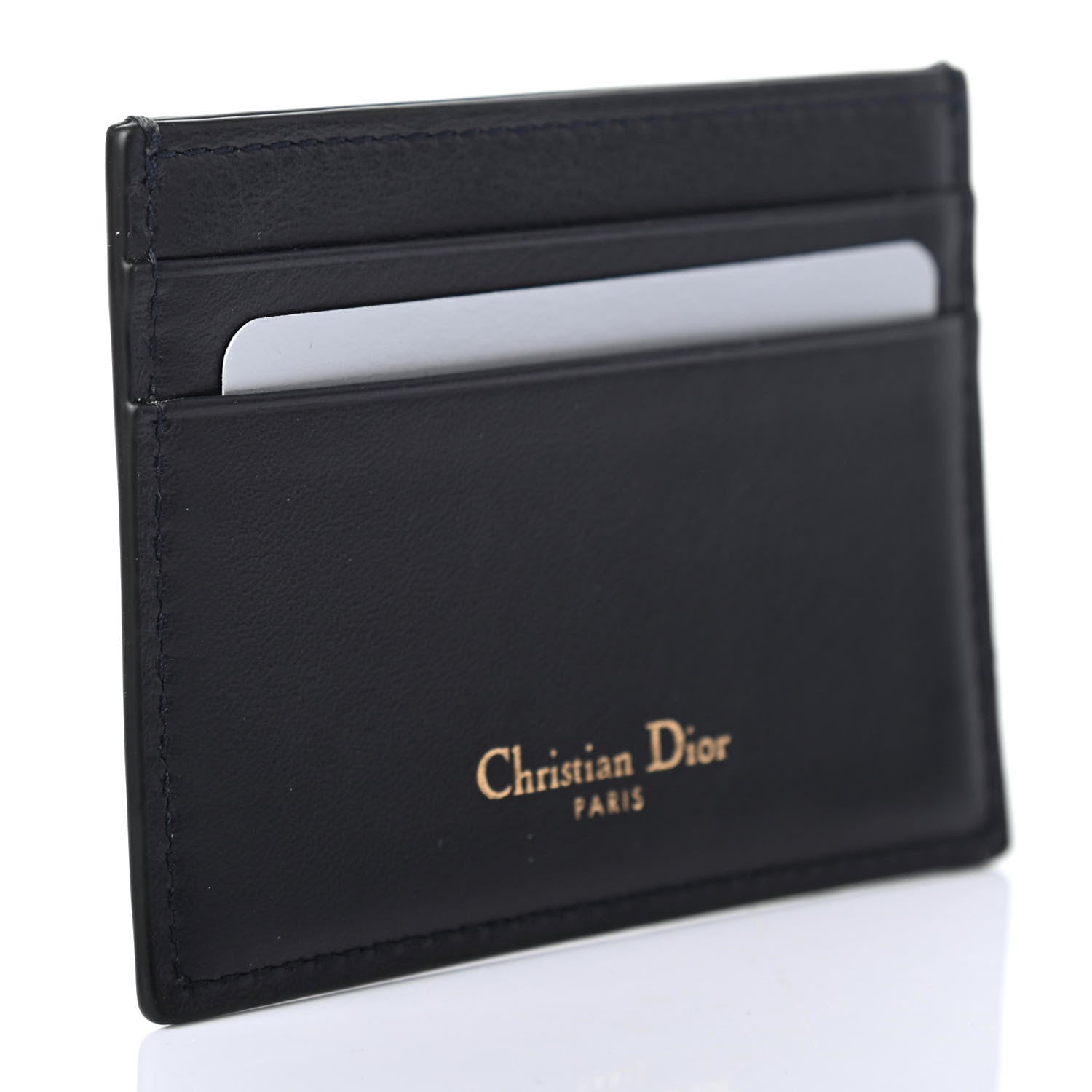 Christian Dior Calfskin Oblique Card Holder Blue 2 of 4