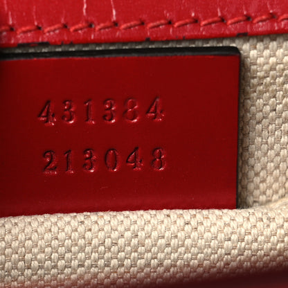 Gucci Knight Calfskin Small GG Marmont Chain Handle Bag Hibiscus Red 7 of 11