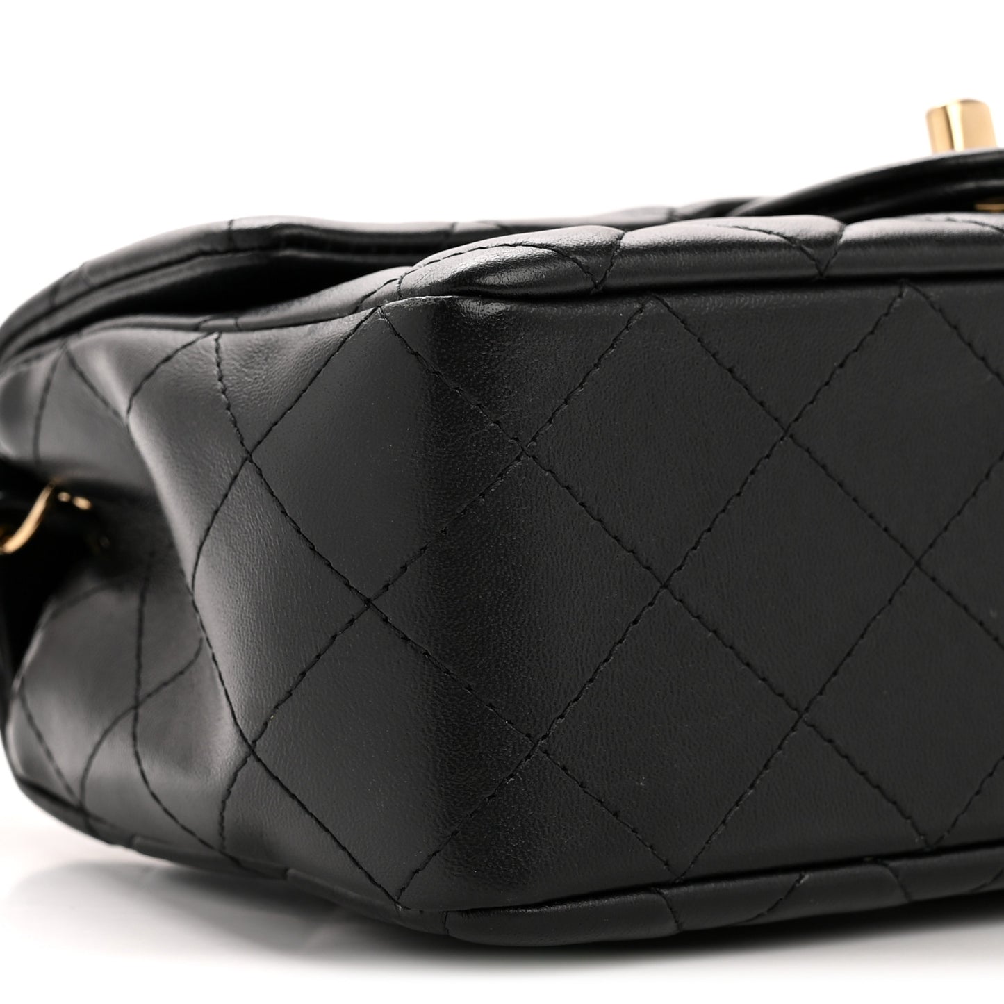 Lambskin Quilted Mini Rectangular Flap Black