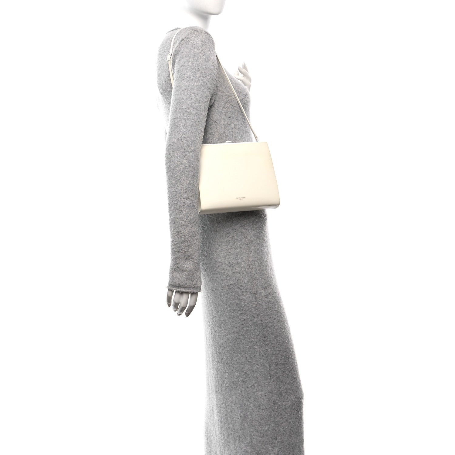 Saint Laurent Vinyl Le-Anne Marie Shoulder Bag White Powder 2 of 10