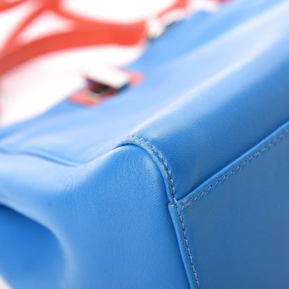 Fendi Nappa Colorblock Mini Peekaboo Iconic Satchel Blue Royal Papavero Cuoio 12 of 19