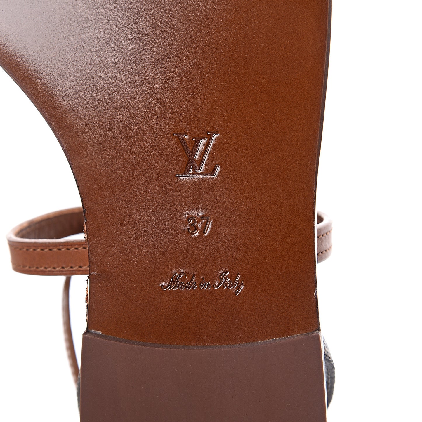 Monogram Wayside Flat Sandals 37 Gold