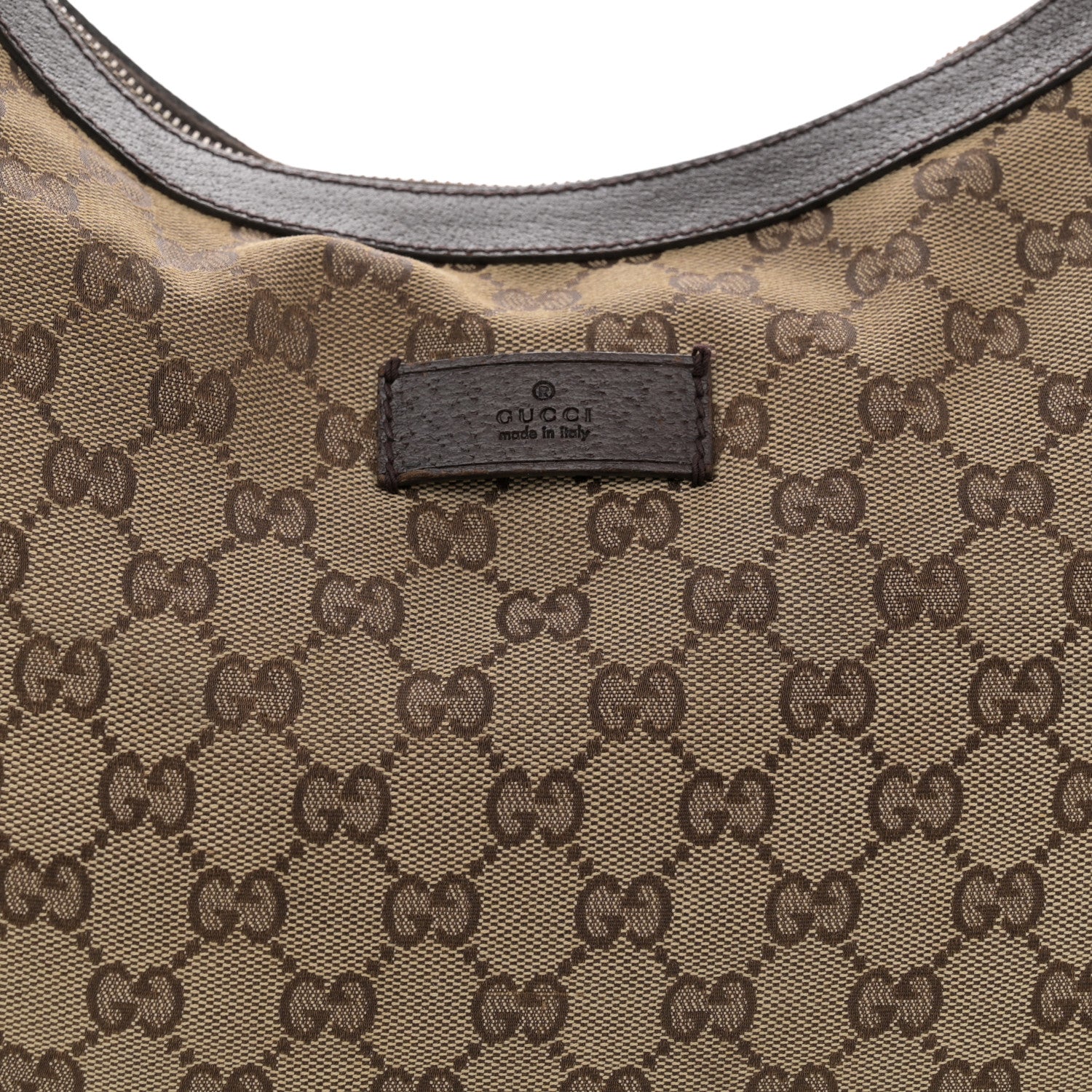 Gucci Monogram Web Medium Half Moon Hobo Dark Brown 8 of 15