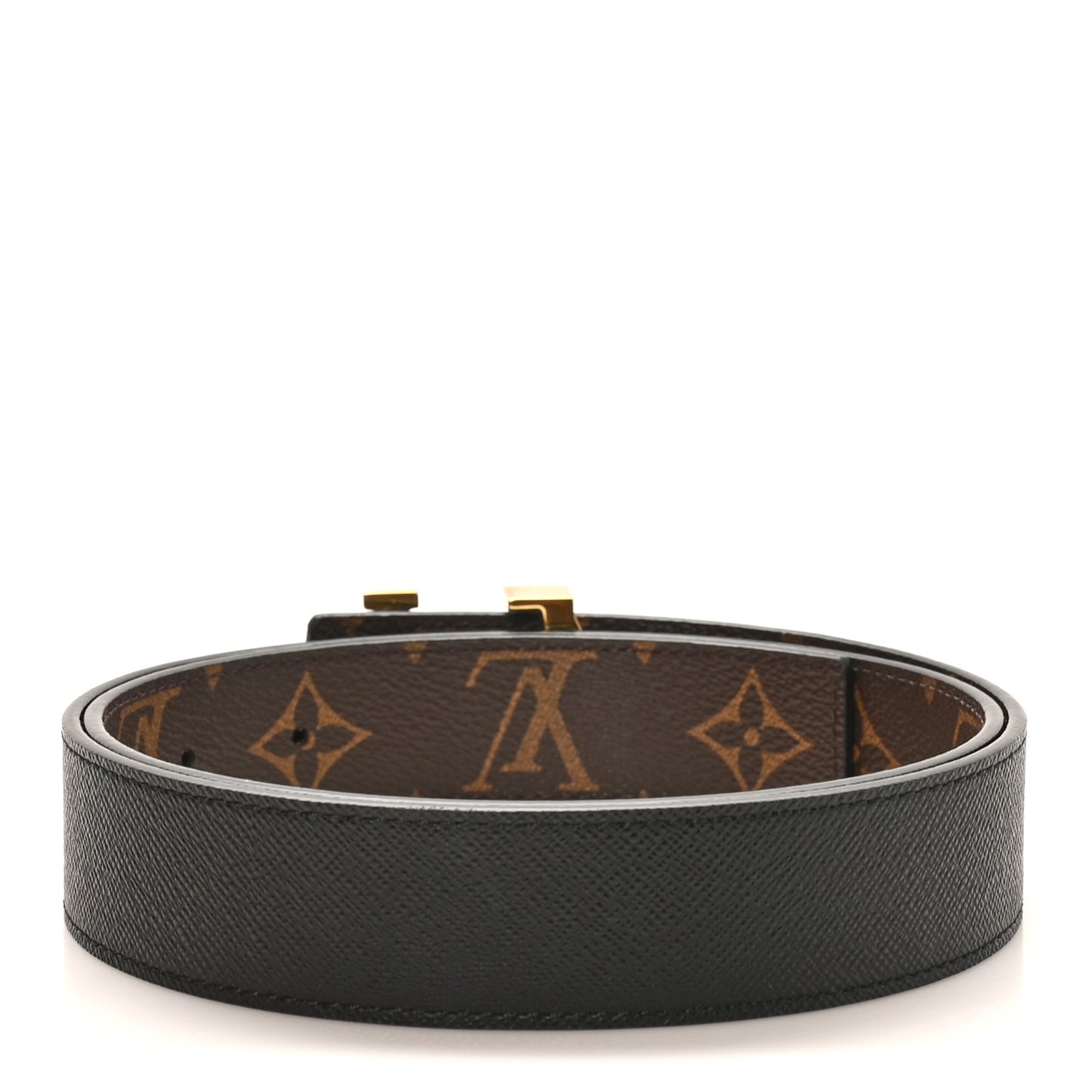 Calfskin Monogram 30mm LV Initiales Reversible Belt 80 32 Black
