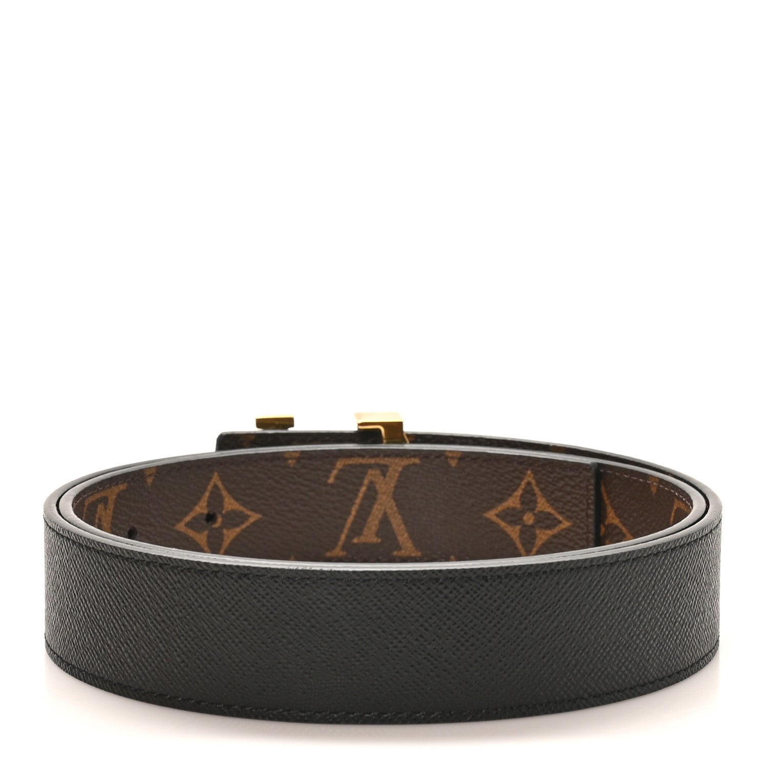 Louis Vuitton Calfskin Monogram 30mm LV Initiales Reversible Belt 80 32 Black 4 of 8