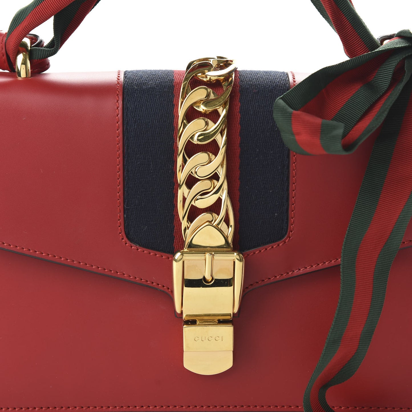 Calfskin Small Sylvie Shoulder Bag Hibiscus Red