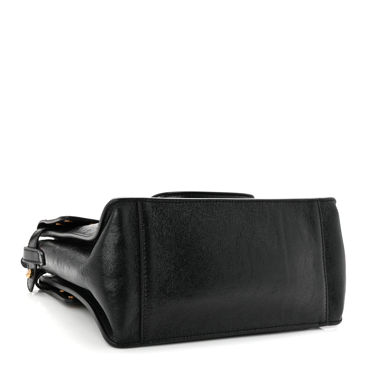 Fendi Agnello Old Shine Vitello Go Rain Small Flip Tote Black Marrone 4 of 9