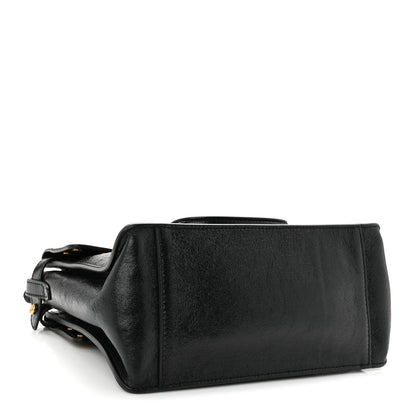 Fendi Agnello Old Shine Vitello Go Rain Small Flip Tote Black Marrone 4 of 9