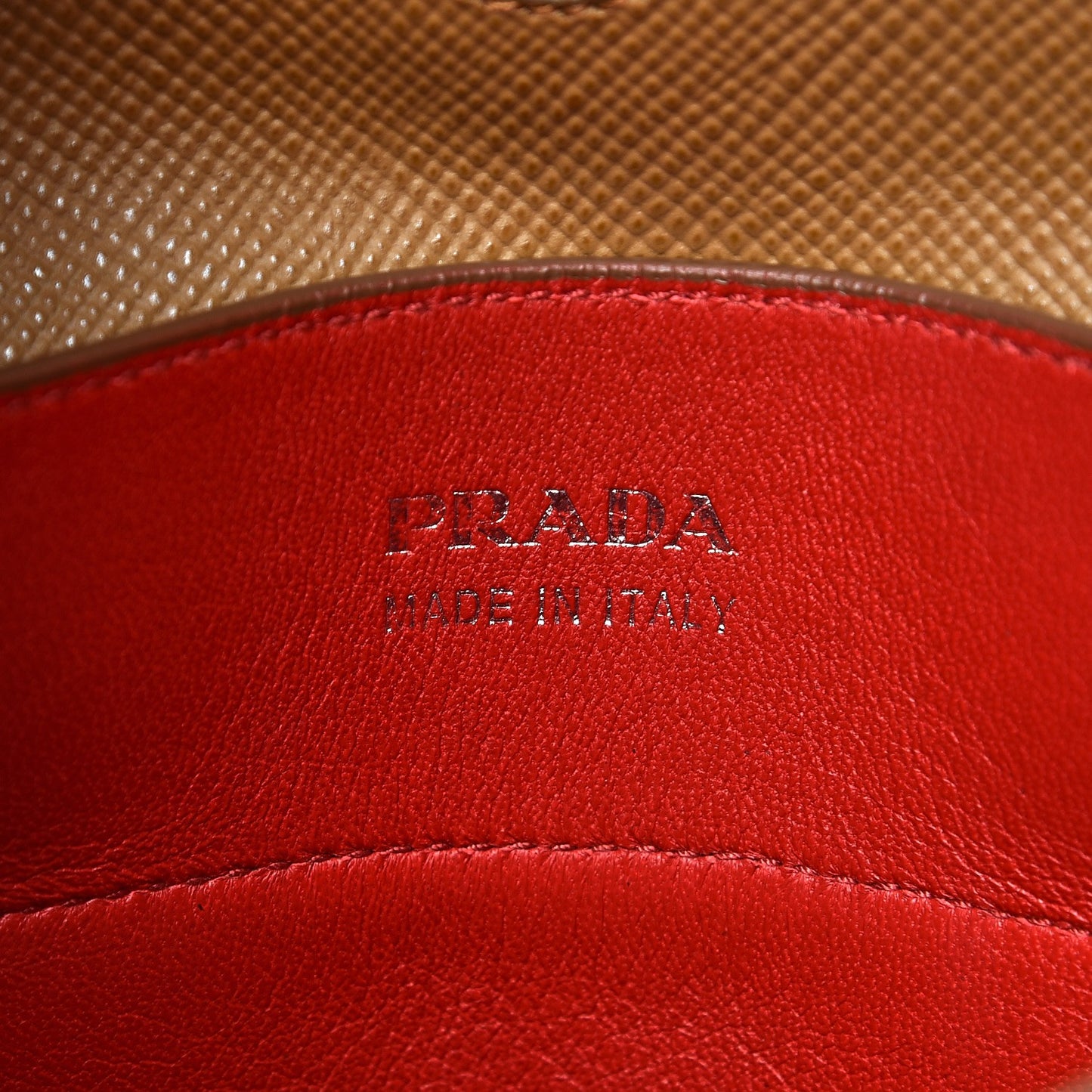 Saffiano Cuir Medium Double Bag Caramel