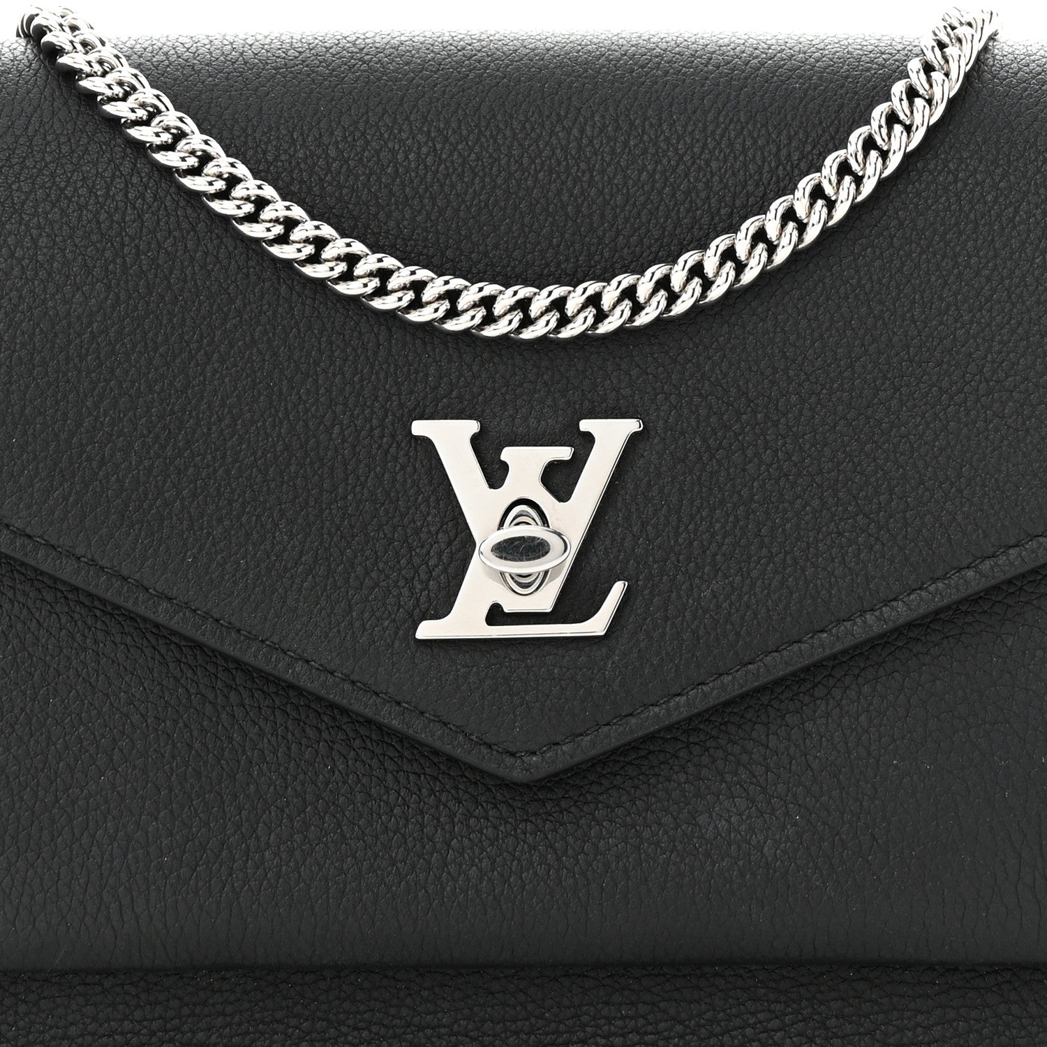 Louis Vuitton Soft Calfskin My Lockme Chain Pochette Black 7 of 9