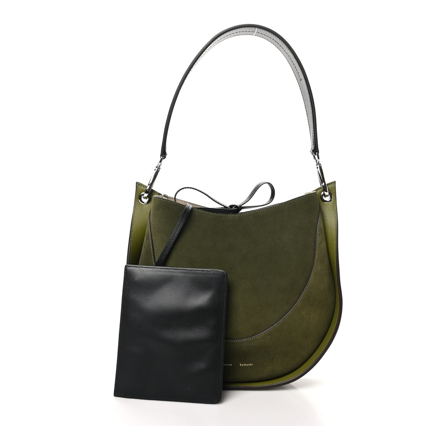 Suede Arch Shoulder Bag Moss