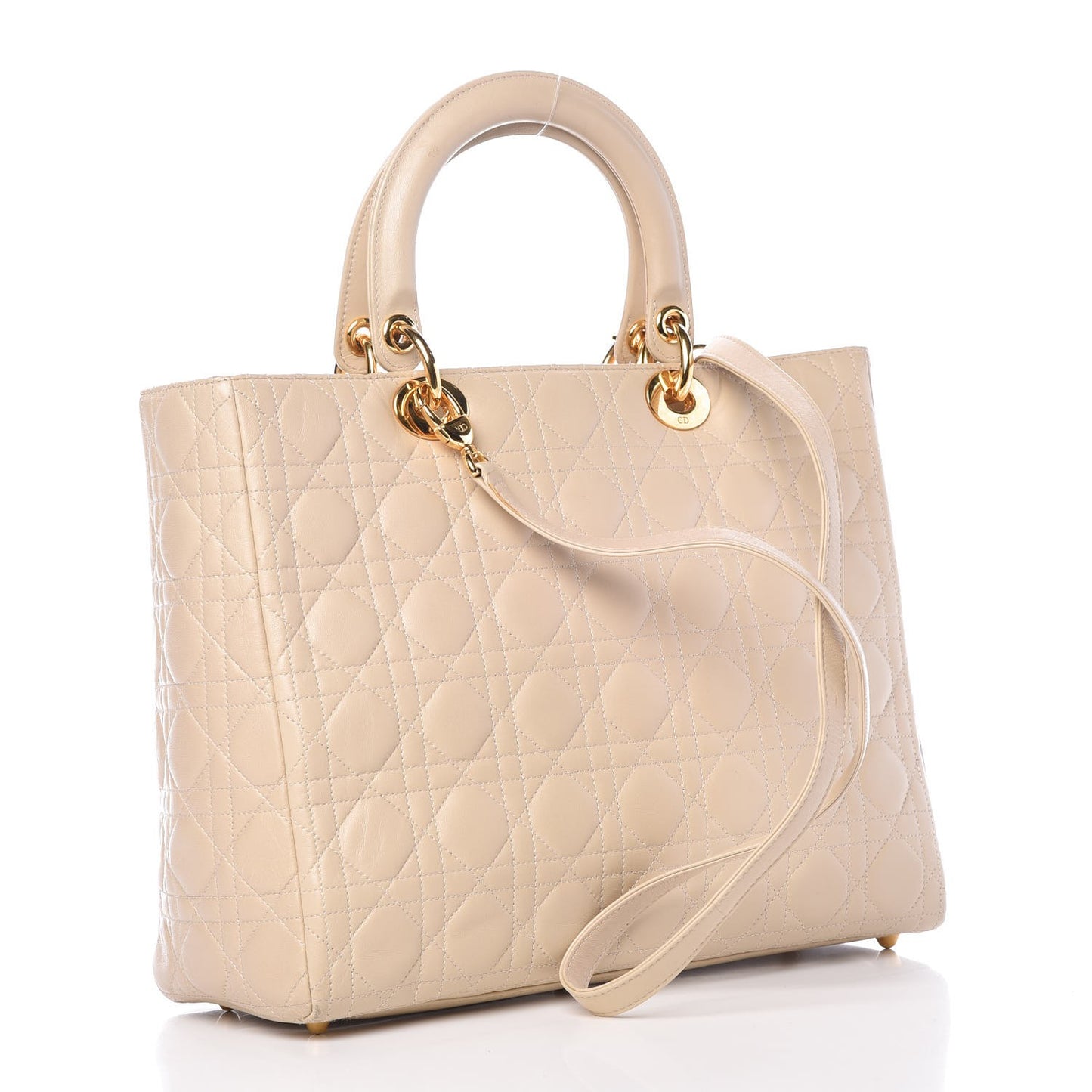 Lambskin Cannage Large Lady Dior Beige