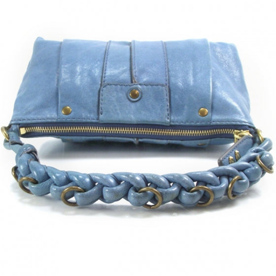 Leather Small Heloise Satchel Baby Blue