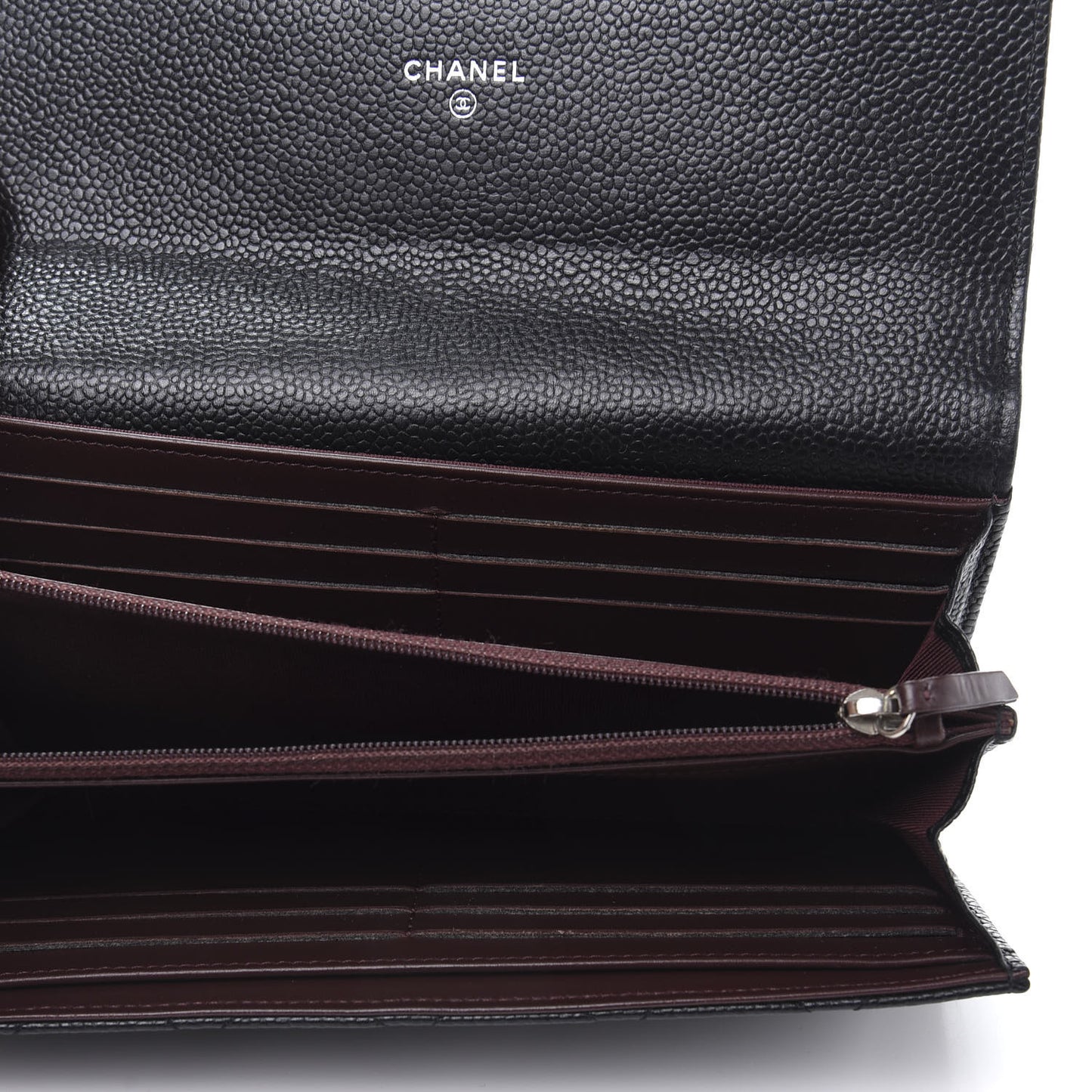 Caviar Quilted Large Flap Gusset Wallet Black