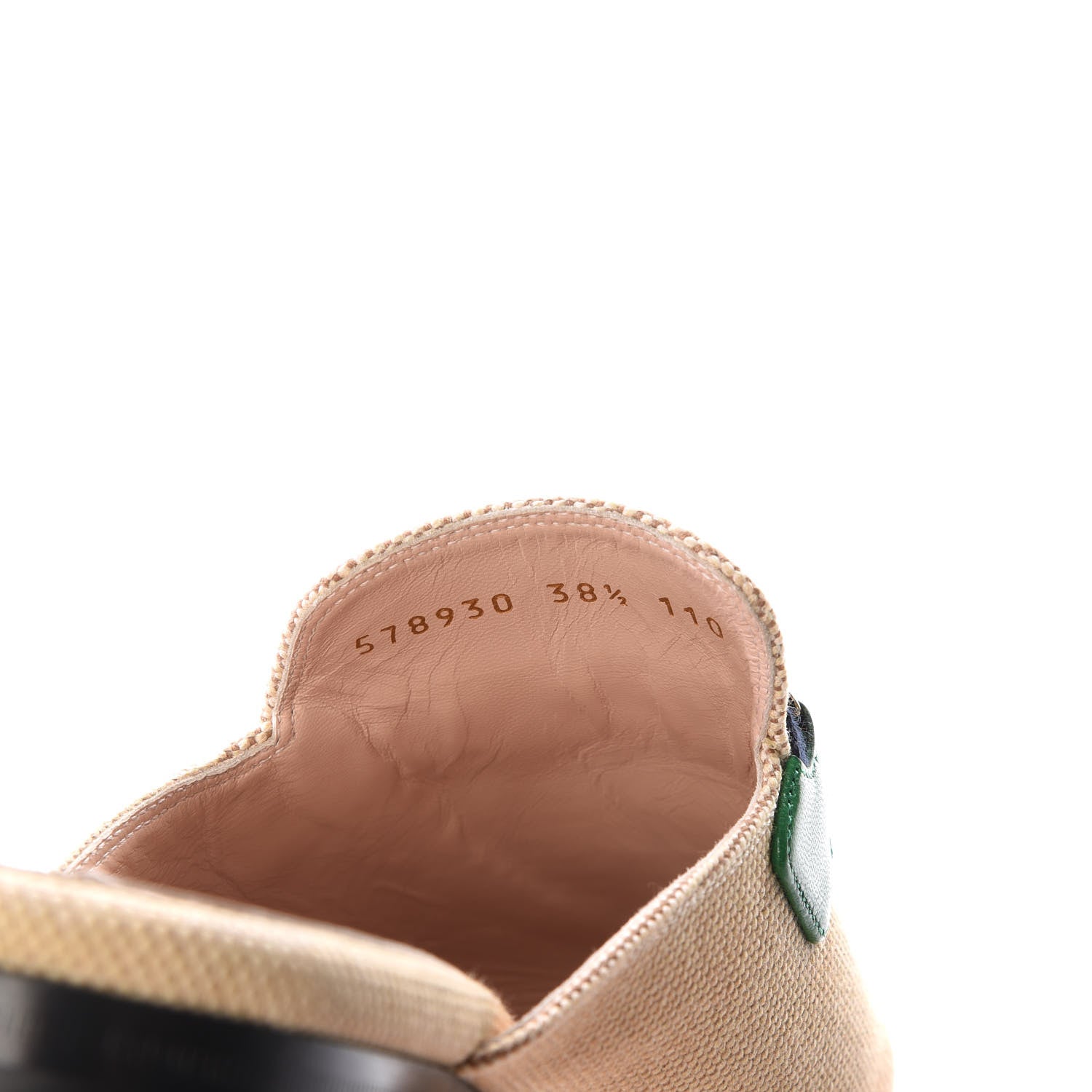 Gucci Canvas Vintage Charlotte Web Womens Princetown Slippers 38.5 Sand New Shamarock 8 of 9