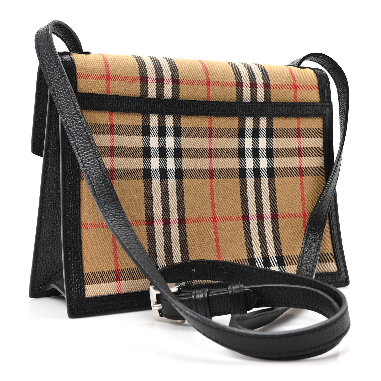 Burberry Grainy Calfskin Vintage Check Small Macken Crossbody Bag Black 3 of 10