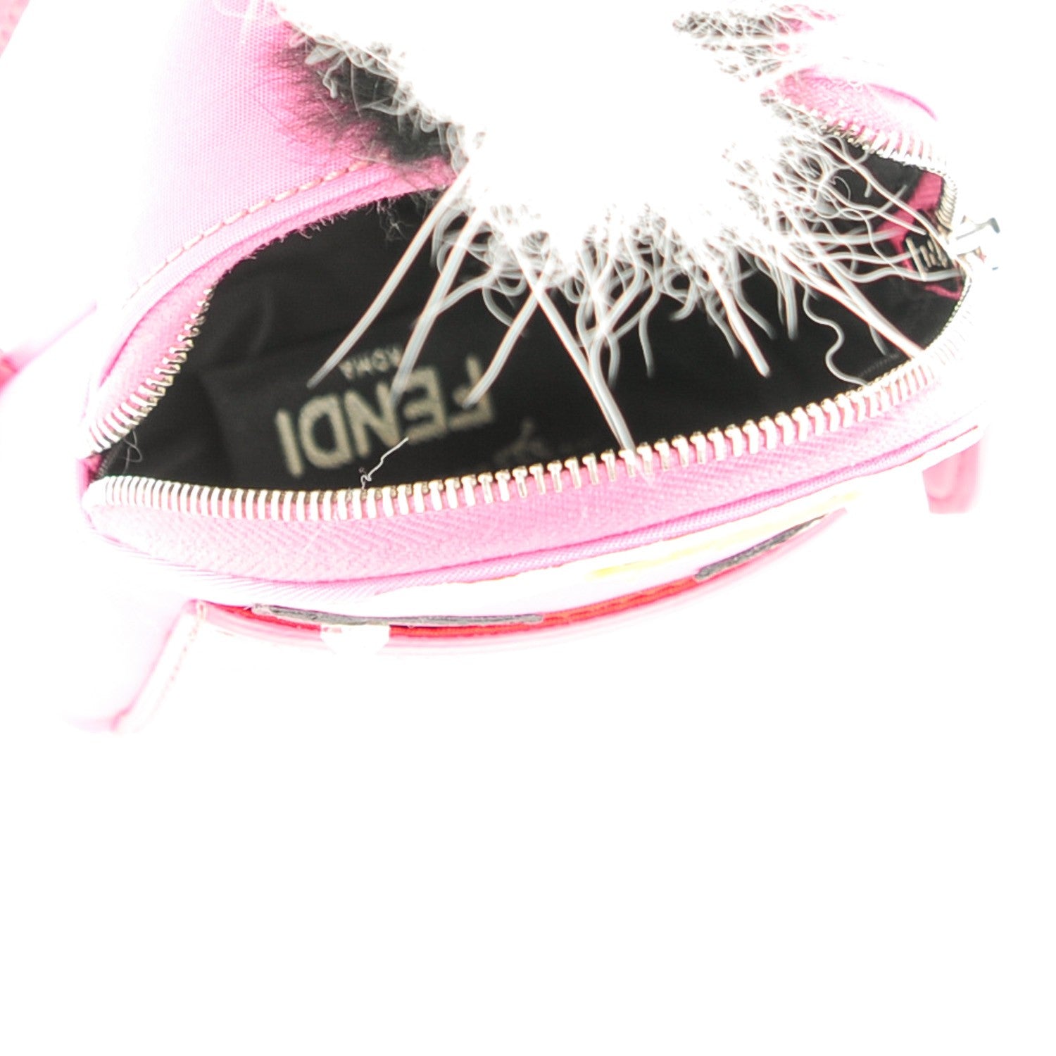 Fendi Nylon Shiny Nappa Nutria Fox Fur Monster Eyes Mini Backpack Charm Lollypop Rosa Fluo Multicolor 8 of 8