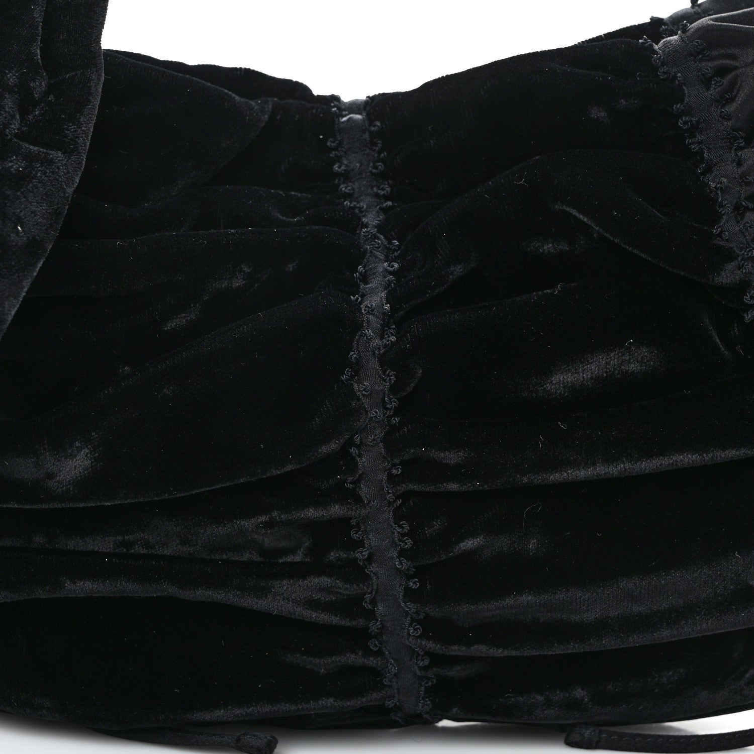 Prada Satin Velvet Drawstring Shoulder Bag Black 7 of 10