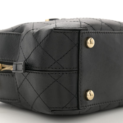 Chanel Calfskin Stitched Covered CC Camera Case Bag Black 9 of 12