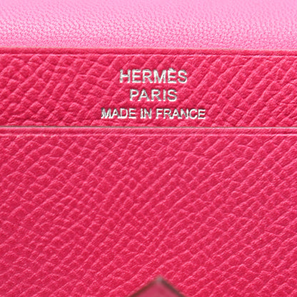 Hermes Epsom Bi-Color Bearn Card Holder Wallet Tosca Rose Tyrien 6 of 7