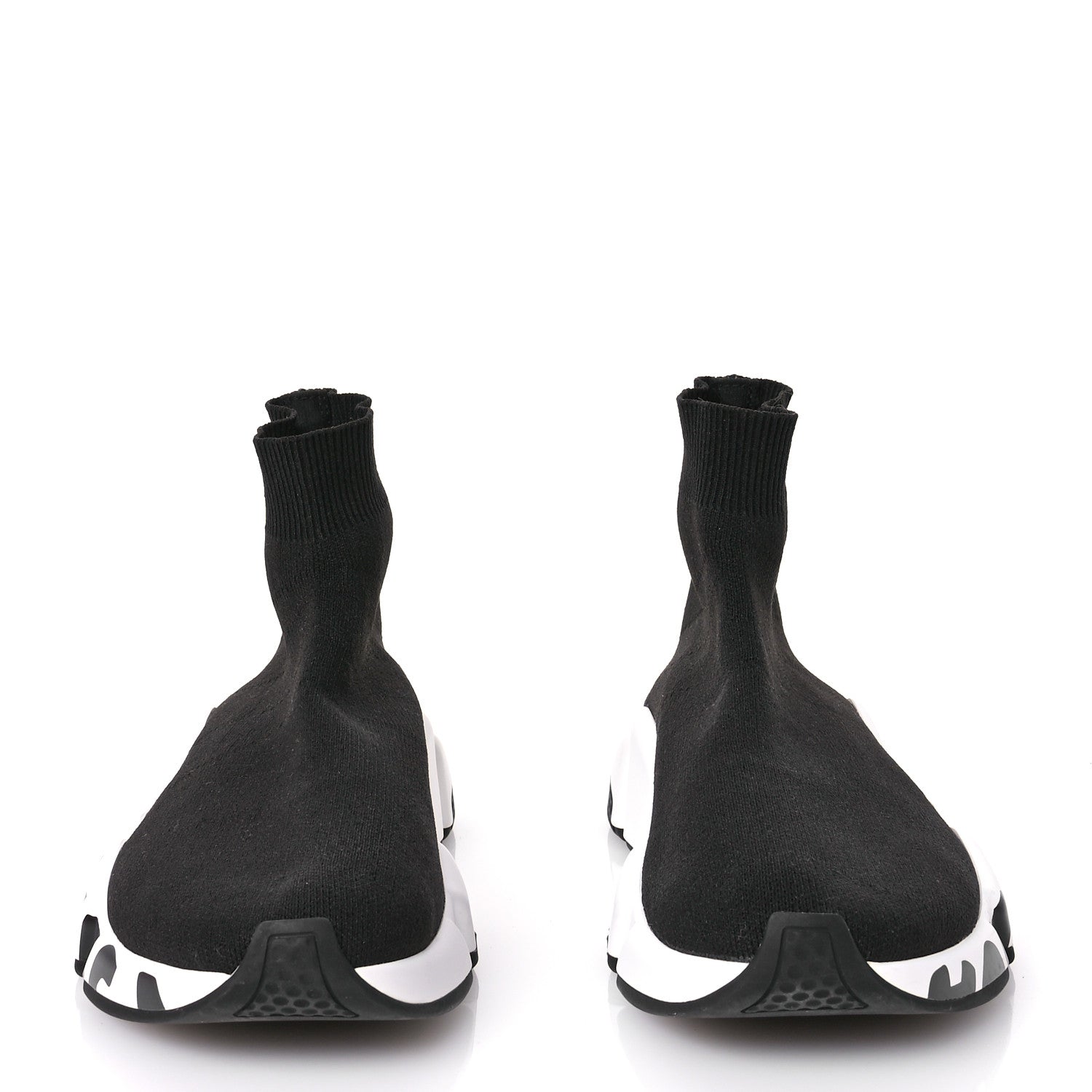 Balenciaga Neoprene Knit Womens Speed Graffiti Sneakers 36 Black White 3 of 8