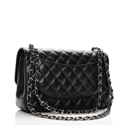 Chanel Caviar Quilted Jumbo Double Flap Black 3 of 8