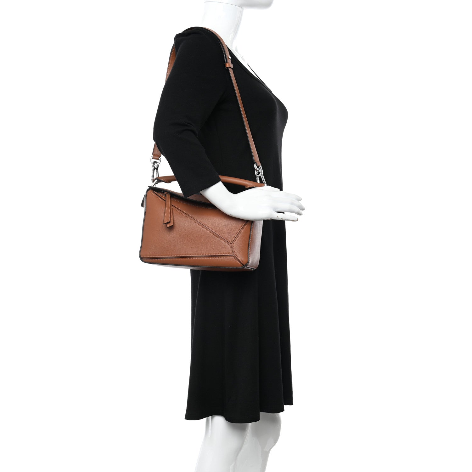 Loewe Calfskin Small Puzzle Bag Tan 2 of 11