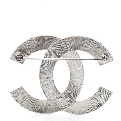 Chanel Baguette Crystal CC Brooch Silver 3 of 5
