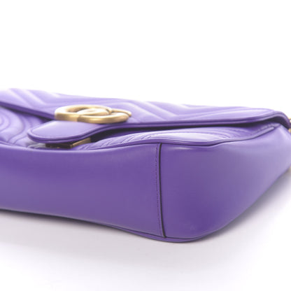 Gucci Calfskin Matelasse Small GG Marmont Shoulder Bag Shine Purple 9 of 10
