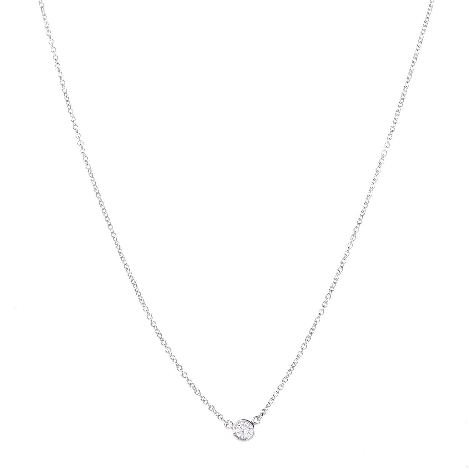 Tiffany Platinum Diamond .08ct Elsa Peretti Diamonds by the Yard Pendant Necklace 1 of 6