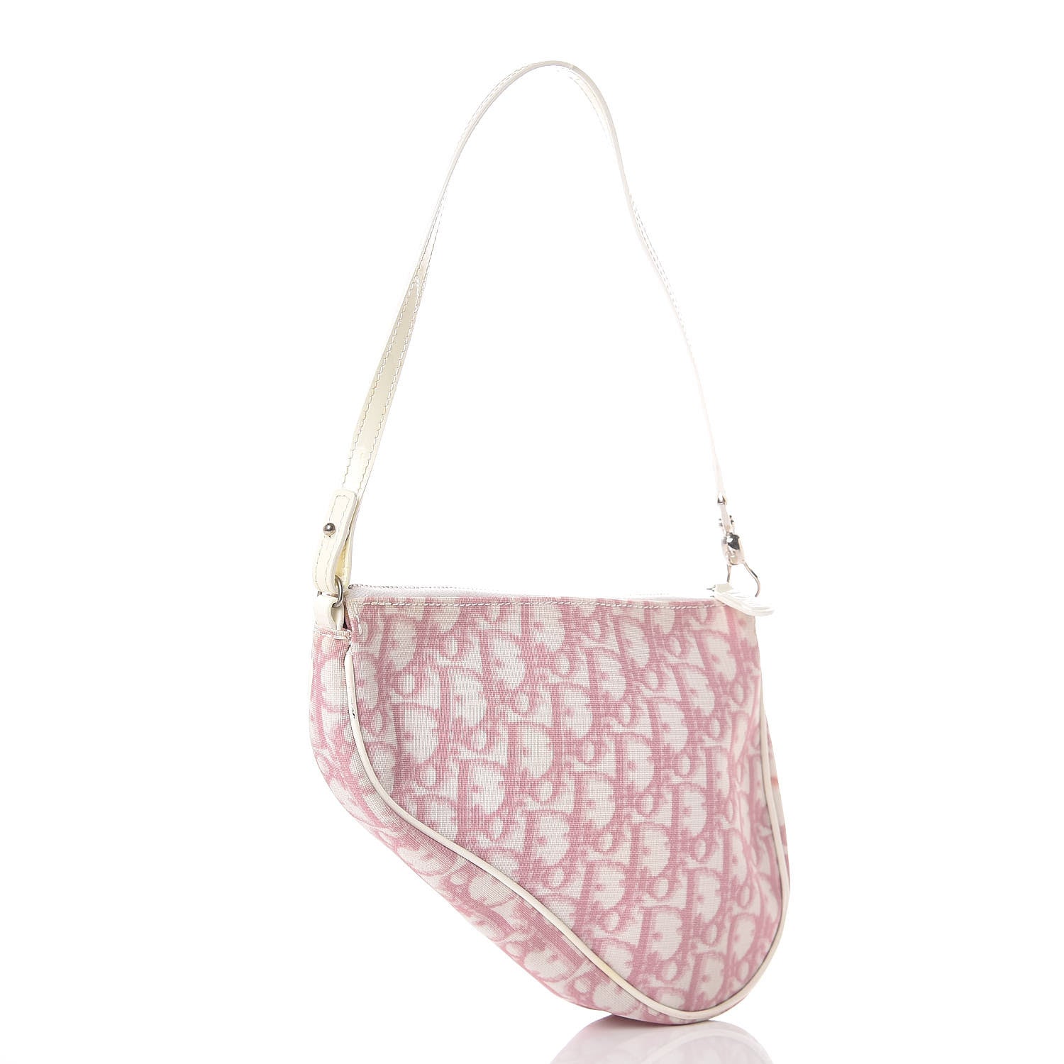 Christian Dior Monogram Mini Saddle Pochette Pink 3 of 9