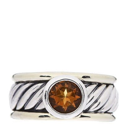 David Yurman Sterling Silver 14K Yellow Gold Citrine 9mm Cable Band Ring 52 6 1 of 6