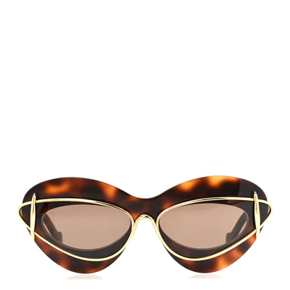 Loewe Acetate Metal Double Frame Cat Eye Sunglasses LW401191I Havana 2 of 7
