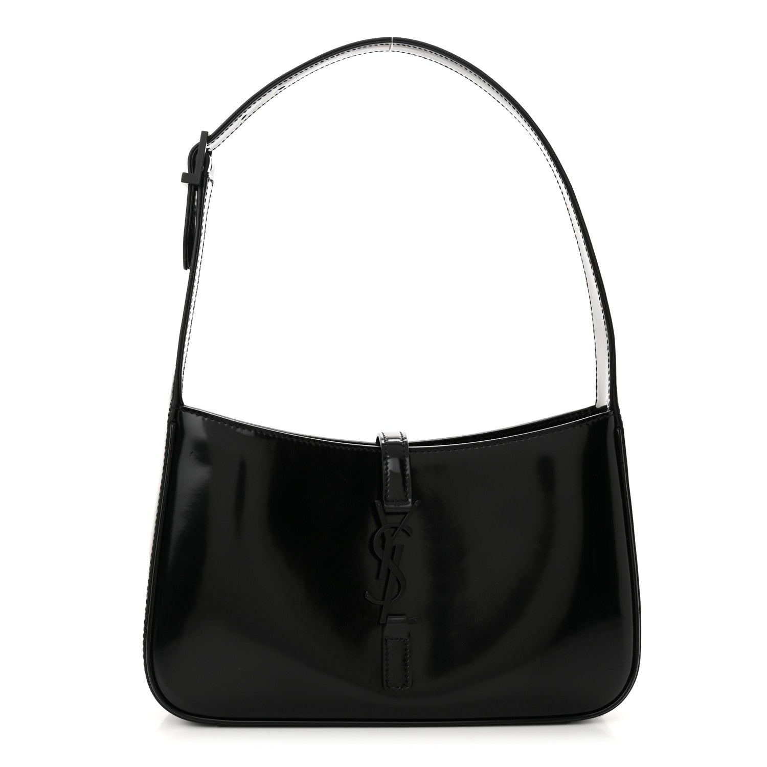 Saint Laurent Patent Le 5 A 7 Monochrome Hobo Black 1 of 12