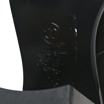 Chanel Lambskin Grosgrain Chain High Boots 39 39 Black 7 of 7