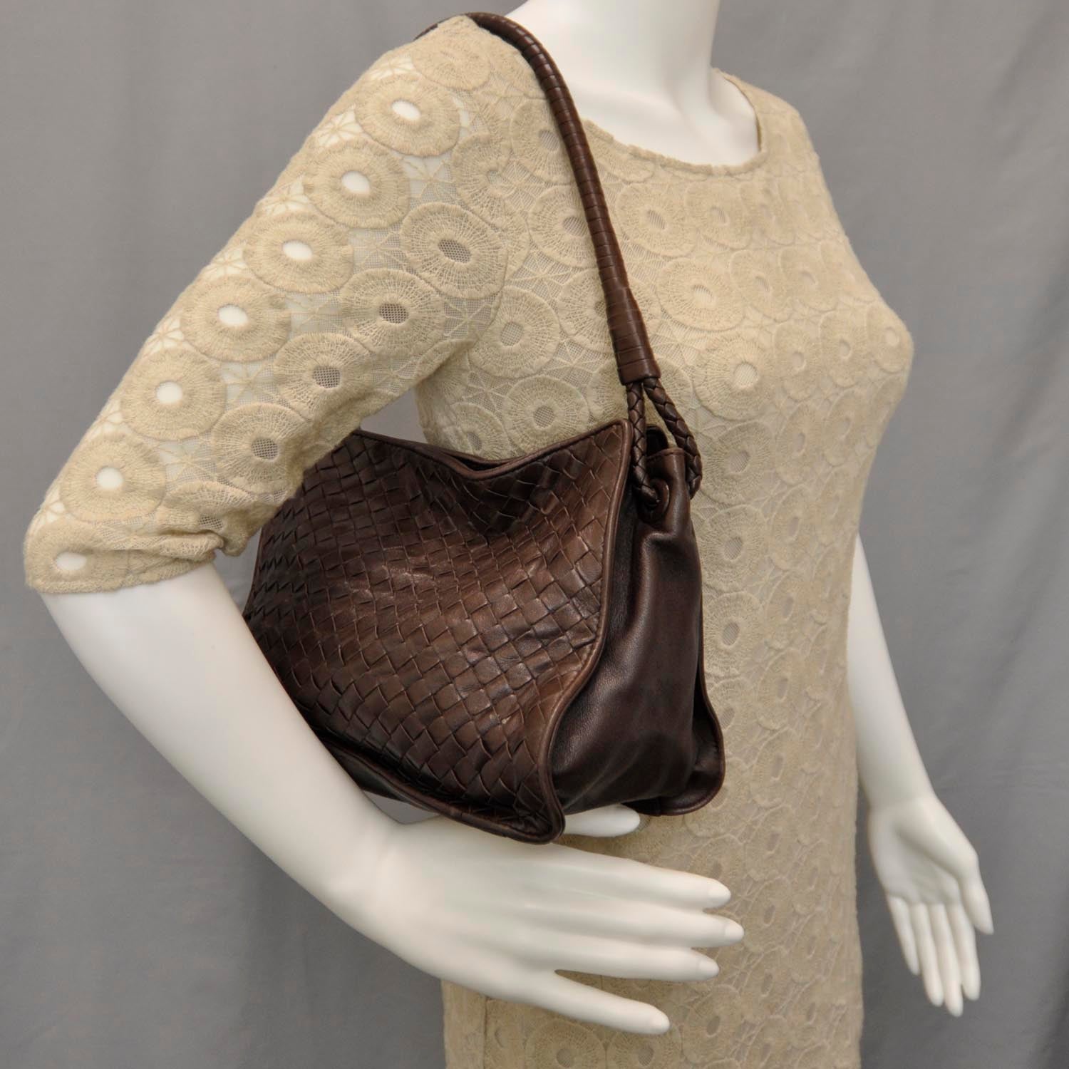 Bottega Veneta Nappa Intrecciato Shoulder Bag Ebano 2 of 8