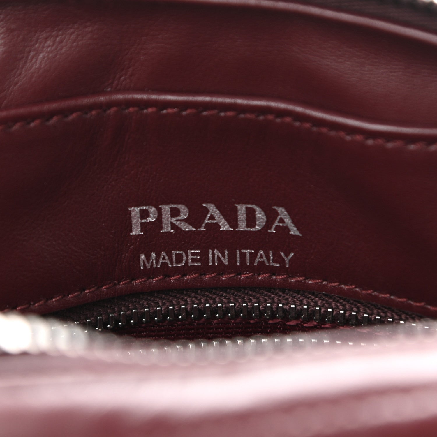 Prada Soft Calfskin Impunture Diagramme Camera Bag Granato 6 of 9