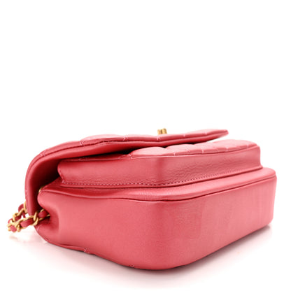 Chanel Metallic Calfskin Quilted Top Handle Flap Dark Pink 4 of 13