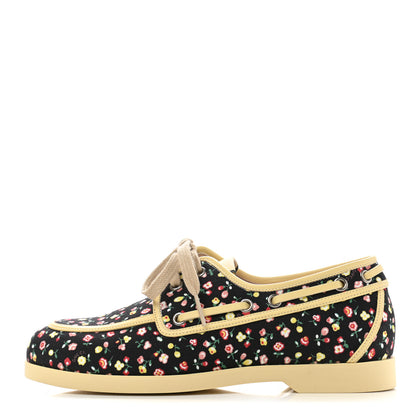 Gucci X LIBERTY OF LONDON Canvas Holly Print Loafers 36 Black Peach Burro 1 of 9