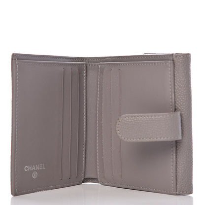 Chanel Caviar Timeless CC Compact French Wallet Light Grey 6 of 9