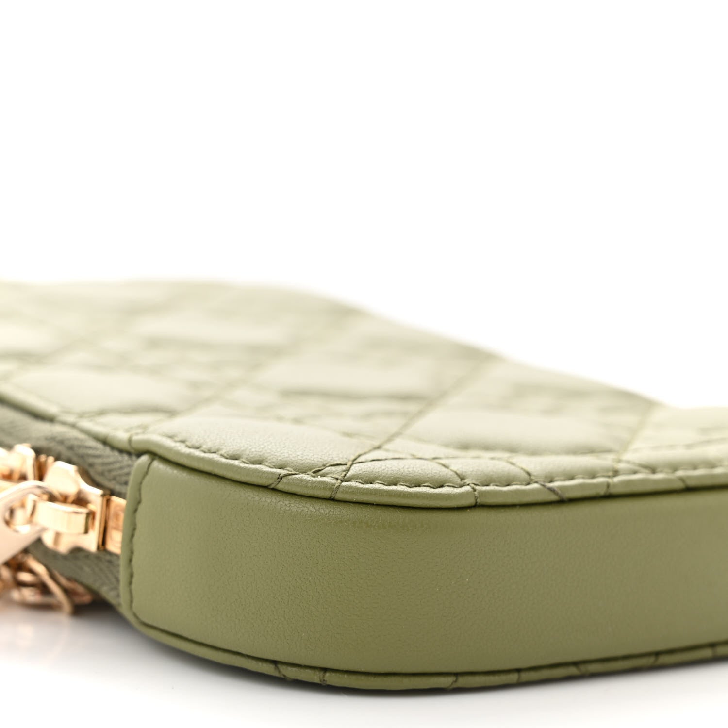Christian Dior Lambskin Cannage Lady Dior Phone Holder Green 9 of 10