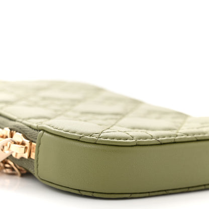 Christian Dior Lambskin Cannage Lady Dior Phone Holder Green 9 of 10