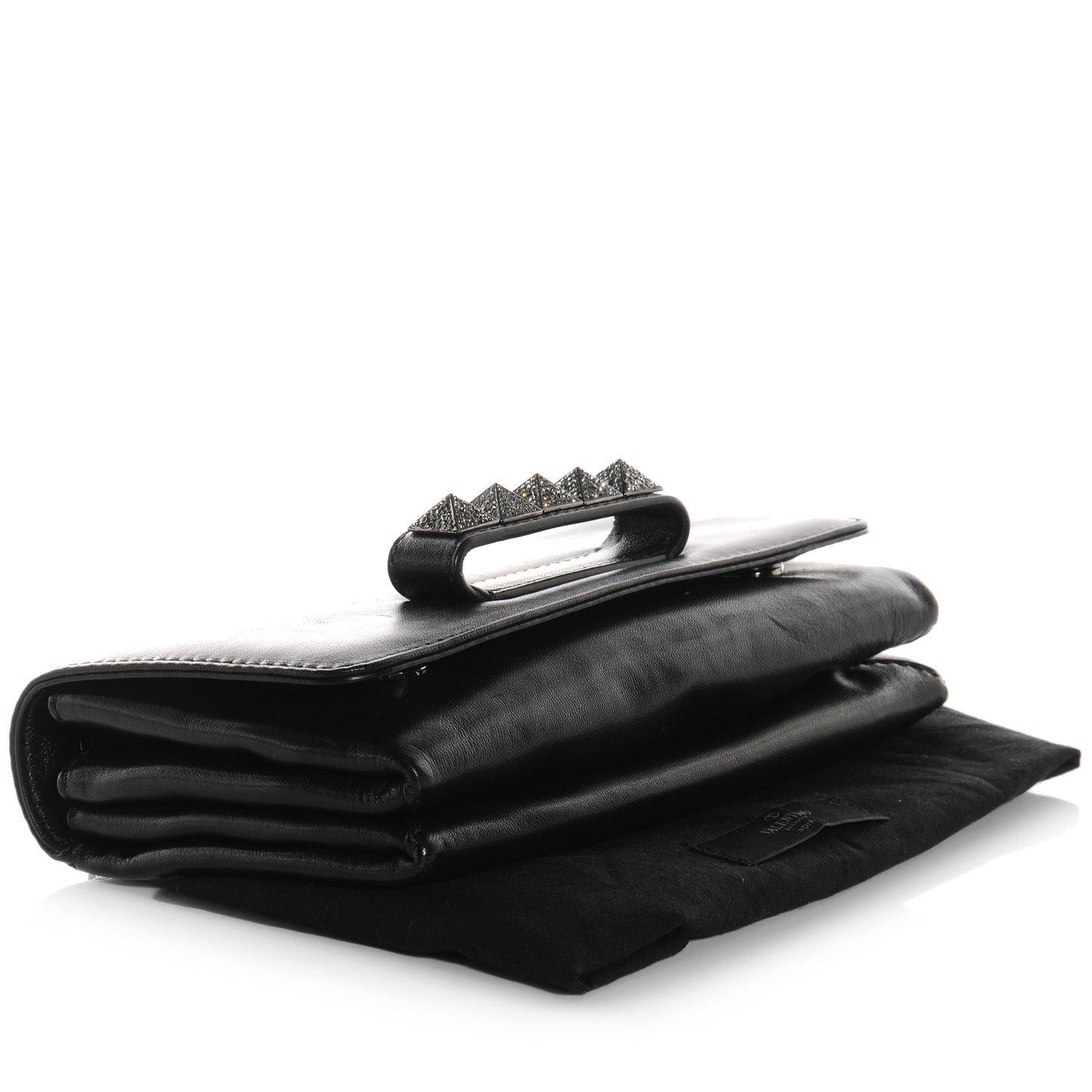 Nappa Crystal Encrusted Studs Va Va Voom Shoulder Bag Black