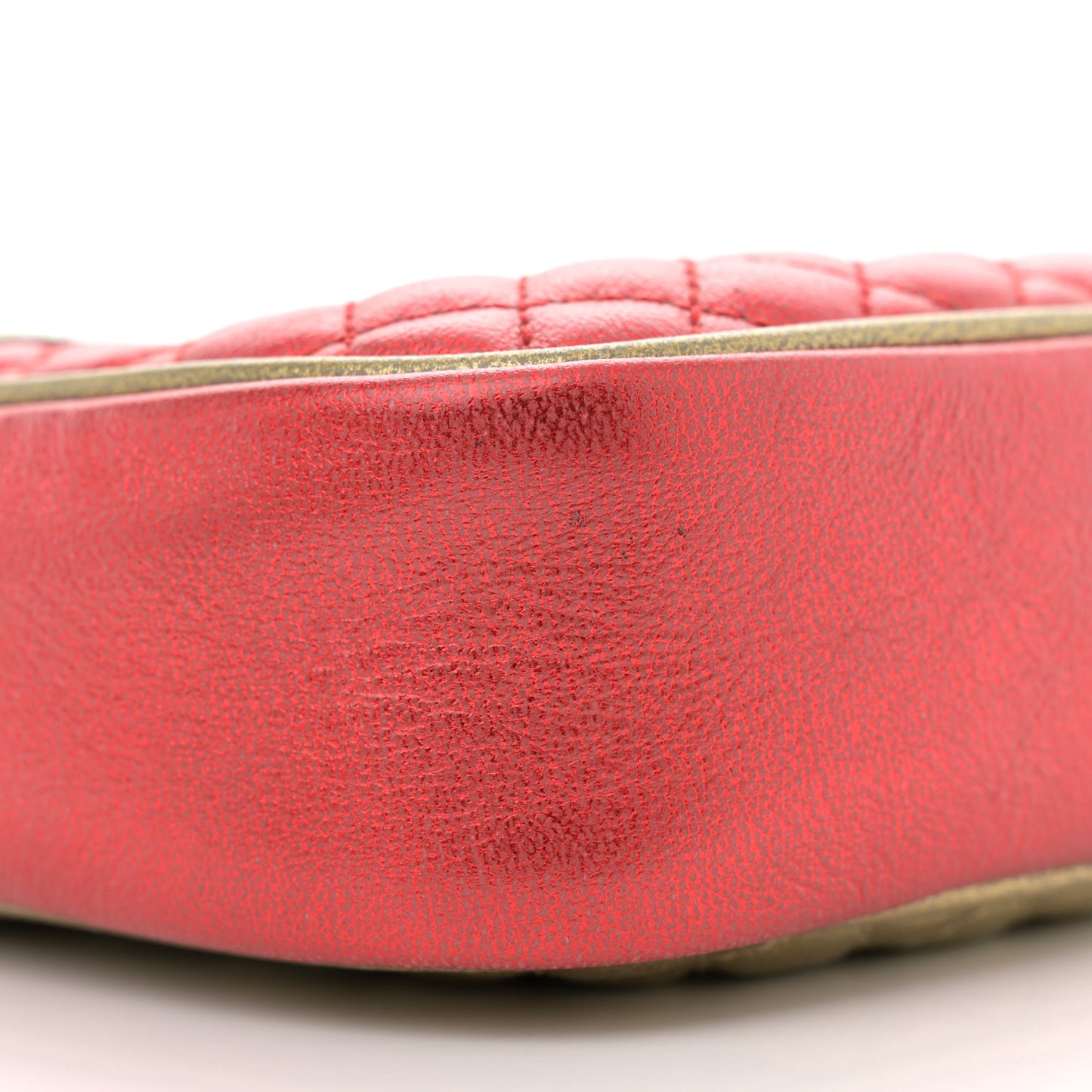 Laminated Nappa Trapuntata Small Zumi Shoulder Bag Rosso Jasmine Green
