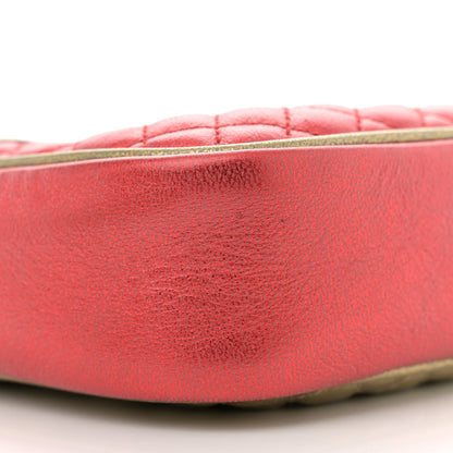Gucci Laminated Nappa Trapuntata Small Zumi Shoulder Bag Rosso Jasmine Green 9 of 11