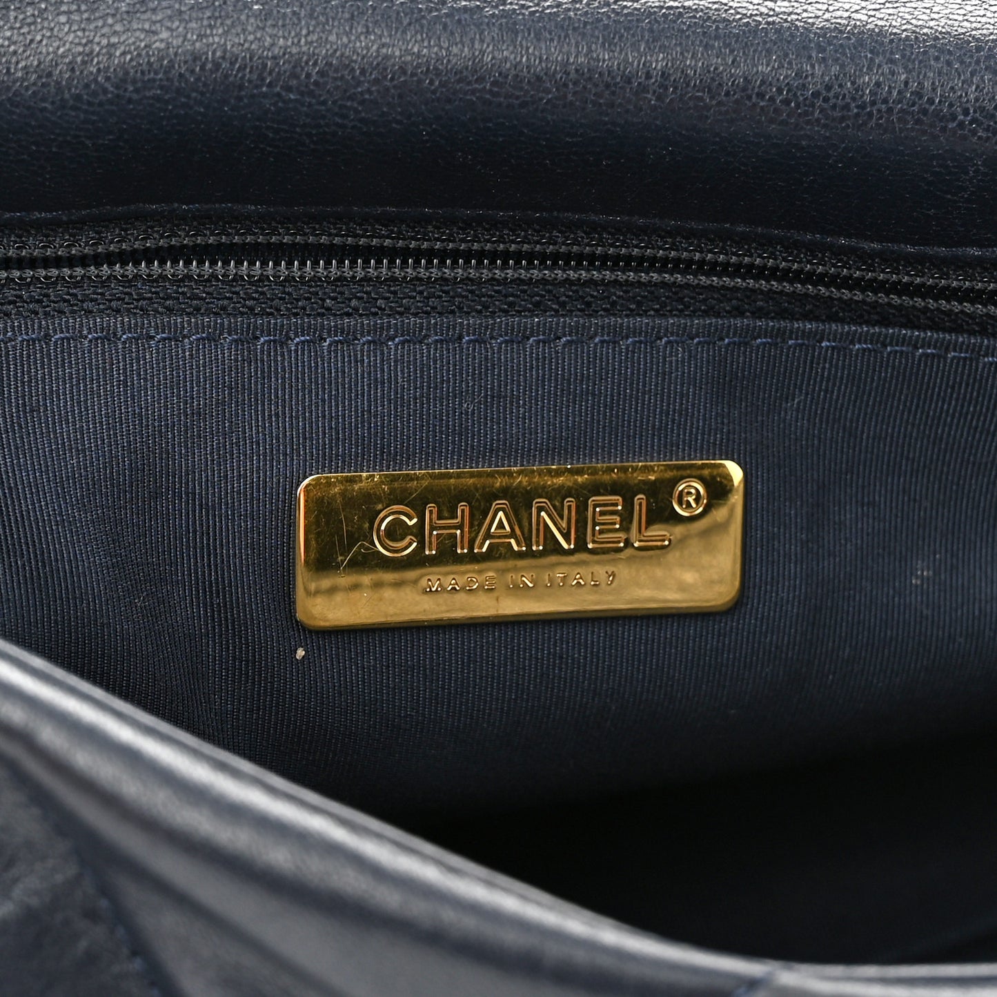 Lambskin Quilted Medium Chanel 19 Flap Navy Blue