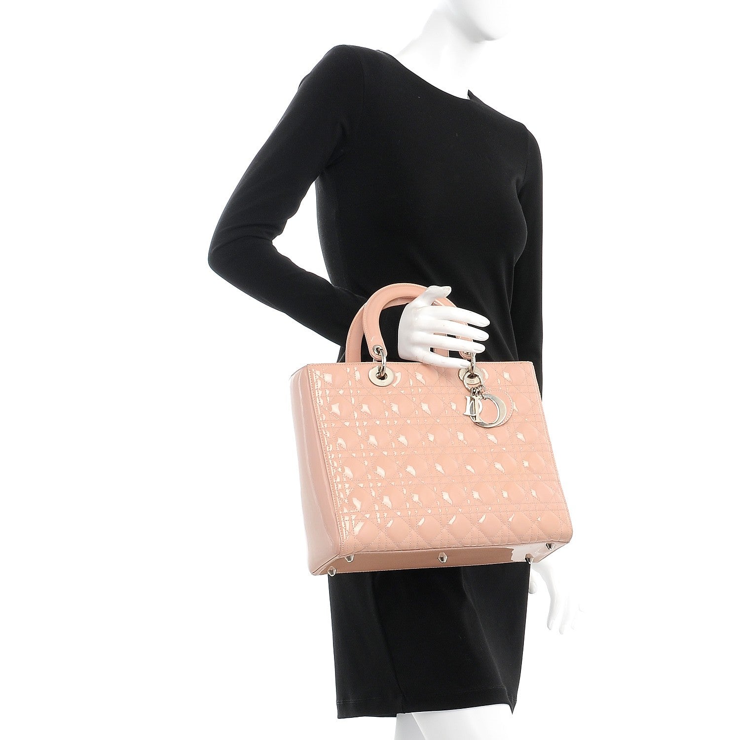 Christian Dior Patent Cannage Large Lady Dior Light Pink 3 of 10